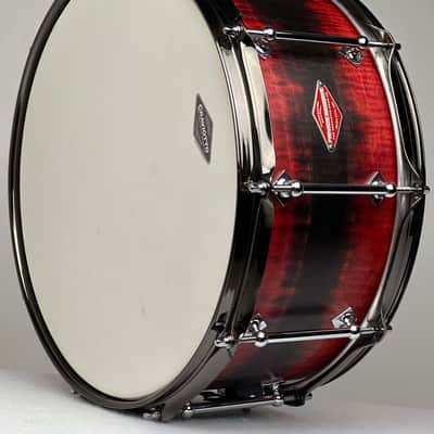 Craviotto 6.5x14" Private Reserve Solid Curly Maple Snare Drum - 2023 Red/Black Satin Duco Fade image 10