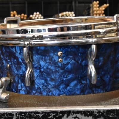 Vintage 1960s Premier Royal Ace 5.5x14 Snare Drum in Blue Pearl image 5