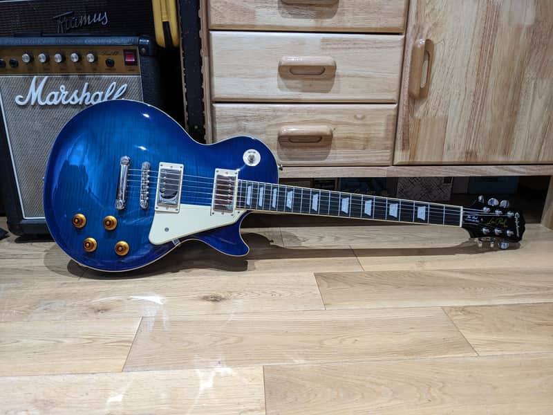 Epiphone Les Paul Standard Pro Trans Blue Burst (2017) with Coil-Splitting image 1