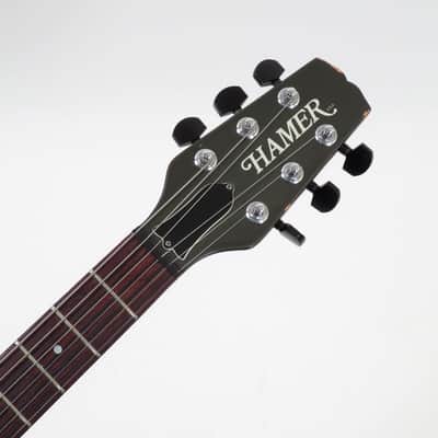1983 Hamer Blitz Guitar - Pewter Dark Green Metallic - Sustain Block Tremolo, Original Hardshell Case image 7