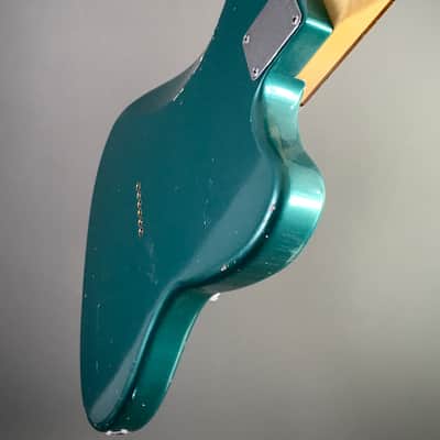 LEFTY! USA Boutique Custom Relic Sherwood Green Metallic Nitro Lacquer Jazzcaster Telemaster Guitar Left 7.2 lb HSC image 16