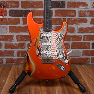 Fender Custom Shop SR25 61 Stratocaster Super Heavy Relic Candy Tangerine over 3-Color Sunburst w Boos Leather Custom Pickguard 2025 w/OHSC image 1