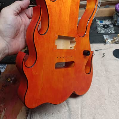 KNE Steve Vai Flame Body 2022 Yellow/ Orange Dye. FINAL PRICE DROP, Doesnt sell, I ll build another guitar. image 12