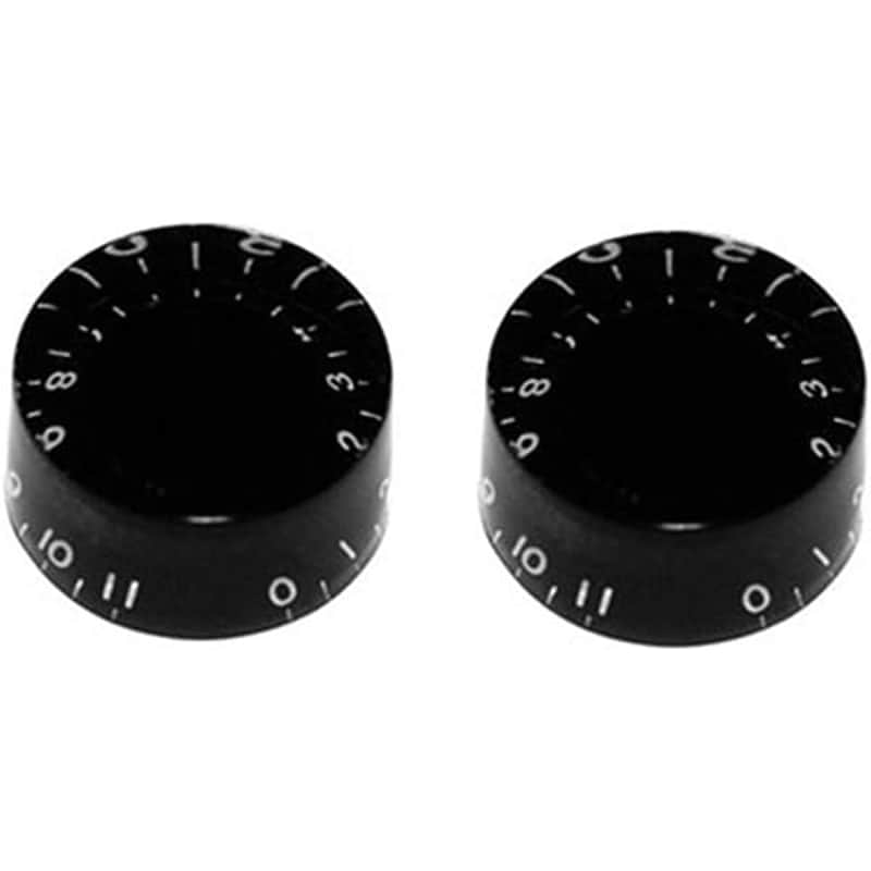 Black Speed Knobs that go to 11 - Set of 2 - Universal Guitar Knob image 1