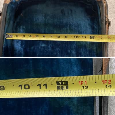 Vintage 1960’s Epiphone Newport Short Scale Bass Hardshell Case Gray Tolex Blue Interior CASE ONLY Extremely Rare image 20