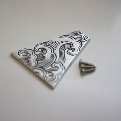 Engarved Silver Guitar Truss Rod Cover with Screws image 9
