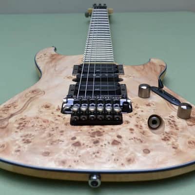 Ibanez S-Series S770PB Poplar Burl Natural Flat Guitar with Wizard