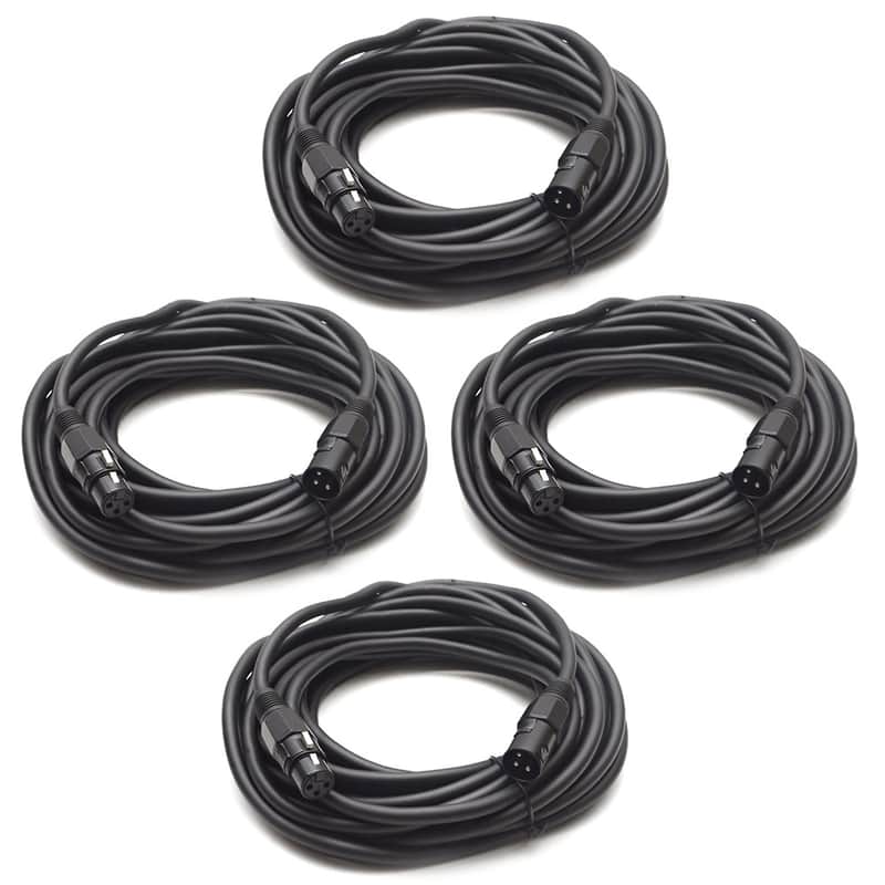 Seismic Audio SAMIC30.2-4 18-Gauge XLR Male to Female Mic Cables - 30' (4-Pack) image 1