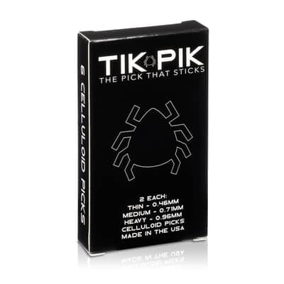 TIK PIK 6-Pack Guitar Picks for Acoustic & Bass Guitars | As Seen On Shark Tank | Black Multi-Gauge image 3