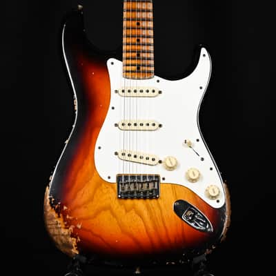 Fender Custom Shop Limited Edition Red Hot Hard Tail Stratocaster Heavy Relic- Faded Aged Chocolate 3 Tone Sunburst 2024 (CZ581284) image 1