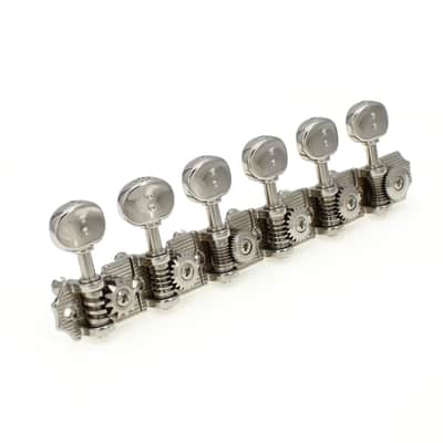 Graph Tech 6-In-Line Retro Fender Style Ratio Machine Heads (PRN-4624-N0, Nickel Finish) - Nickel / Classic image 3