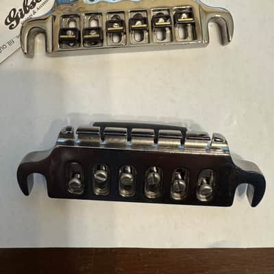 GIBSON Top Adjust Bridge/Tailpiece Combo 1980's - Chrome image 1
