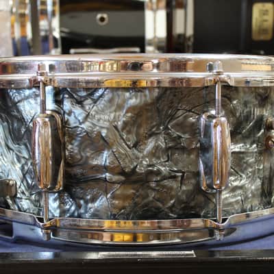 1960s Slingerland 5.5x14 Artist Model Snare Drum in Black Diamond Pearl image 2