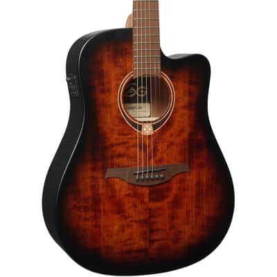 Lag T70DCE-B&B Tramontane 70 Dreadnought Cutaway Solid Sitka Spruce Top Okoume Neck 6-String Acoustic-Electric Guitar image 10