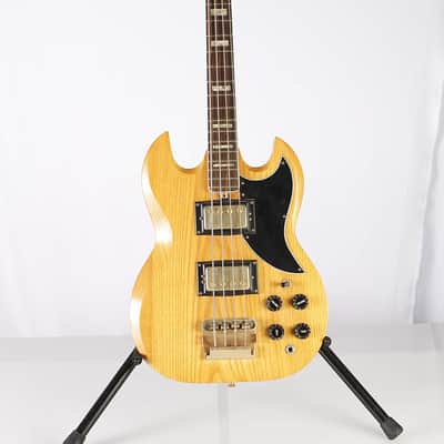 Vintage Wonder US SG Bass Natural Blonde electric bass guitar image 1