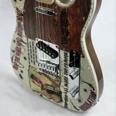 Custom Crackle Painted And Upgraded Fender Squier Telecaster With Graphics image 3