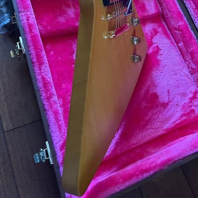 DEMO VIDEO Epiphone Limited Edition inspired by Gibson '58 Korina Explorer (US customers, tax included in shipping cost) Reissue 2022 - Antique Natural image 5