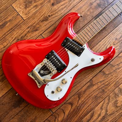 1990s Mosrite The Ventures Vibramute '65 Reissue Electric Guitar Red MIJ Kurokomo Japan image 1
