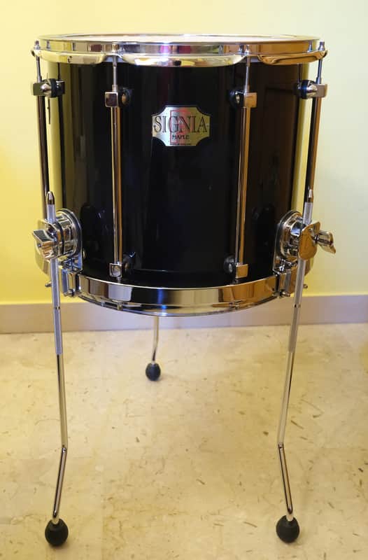 Premier Signia 15" tom • Ebony Gloss black finish • floor tom use image 1