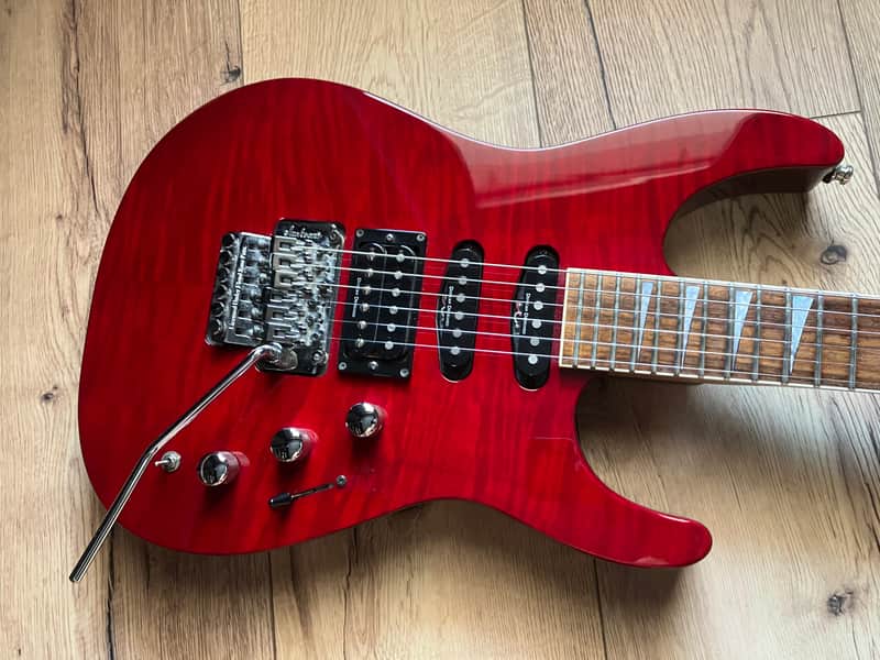 Jackson DK2 FS (Firestorm) Dinky, HSS, Made in Japan, See Through Red image 1