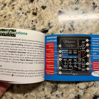 Takamine Acoustic DSP AD series preamp manual image 4