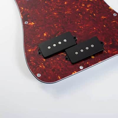 Tortoise Shell 4 String Precision P Bass Style Loaded Prewired Pickguard, Alnico 5 Pickups image 2