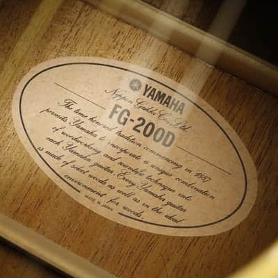 Vintage 1980's Yamaha FG-200D Orange Label Acoustic Guitar Made in Japan image 10