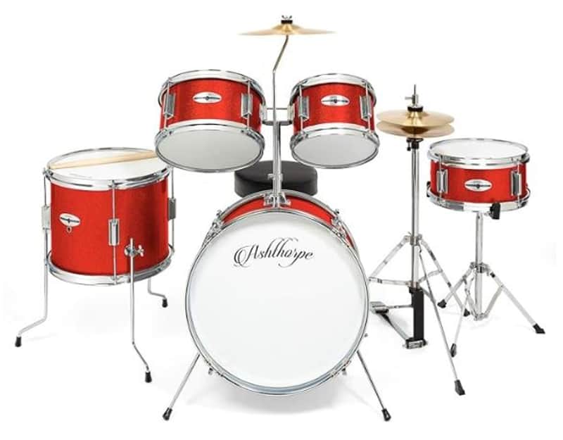 🎸5 Piece Junior Size Acoustic Drum Kit with Snare, Cymbal, and Throne🎸 image 1