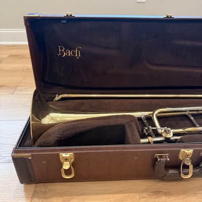 Bach 42BO Stradivarius Series Tenor Trombone with Open Wrap F Attachment, Standard Rotor Valve 1990s - Clear Lacquered Brass image 8