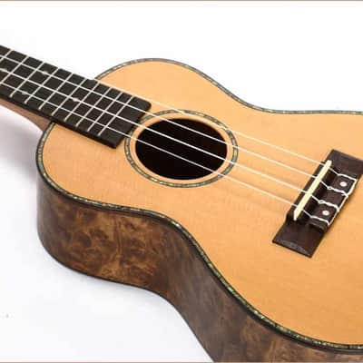 Snail UKC-AR400 Solid Spruce Concert Ukulele, Camphor Burl Laminate image 2