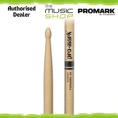 Pair of Promark Forward 5A Hickory Wood Tip Drumsticks - TX5AW (Drum Sticks) image 1