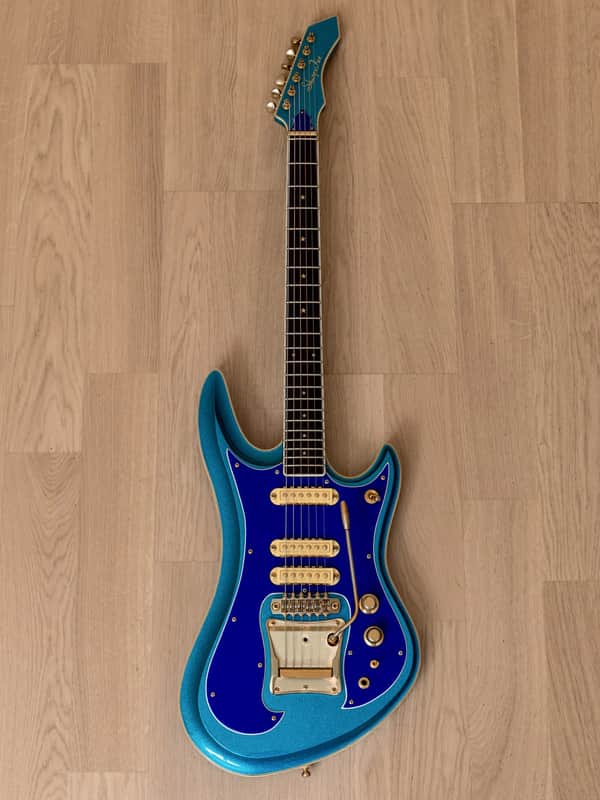 1980s Guyatone Sharp 5 LG-1200 Vintage Set-Neck Guitar, Blue