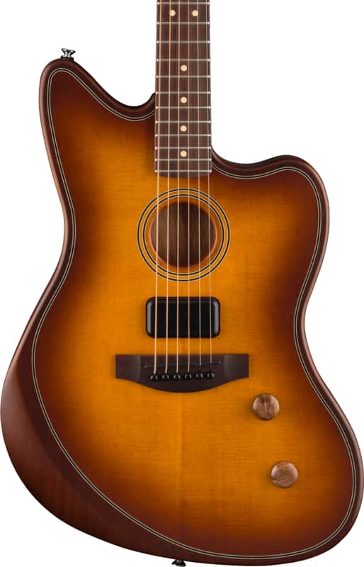 Fender Acoustasonic Standard Jazzmaster Acoustic-Electric Guitar, Solid Spruce Top, Honey Burst image 1
