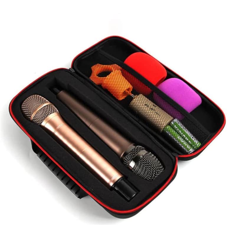 Wireless Microphone Case: Hard Eva Case For Handheld Microphone Dual Mic Bag Microphone Hard Carrying Travel Case, Black,Red, 30X15Cm image 1