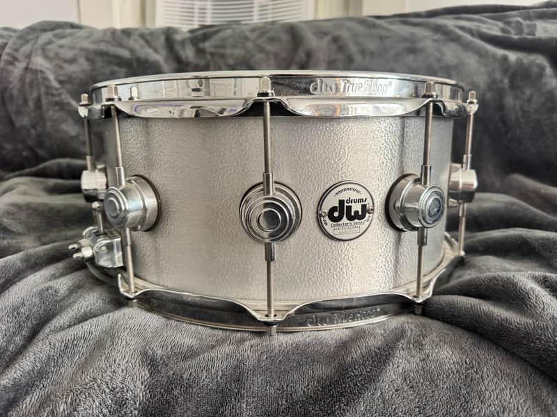 DW Collector's Series Aluminum 6.5x14" Snare Drum 2010 - 2020 - Wrinkled Aluminum with Chrome Hardware