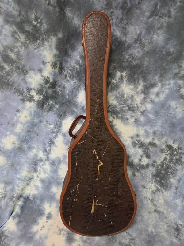 Vintage RARE 1950's Gibson Epiphone 14 x 39 1/2 Inch Alligator Print Red Plush Soft Shell Guitar Case image 1