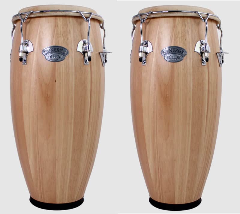 Toca Conga Drums Set Synergy Deluxe 10" & 11" Heads w/ Stand - Natural image 1