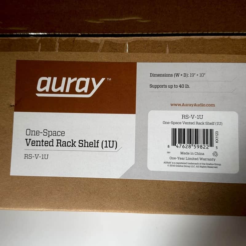 Auray One-Space Vented Rack Shelf (1U) image 1