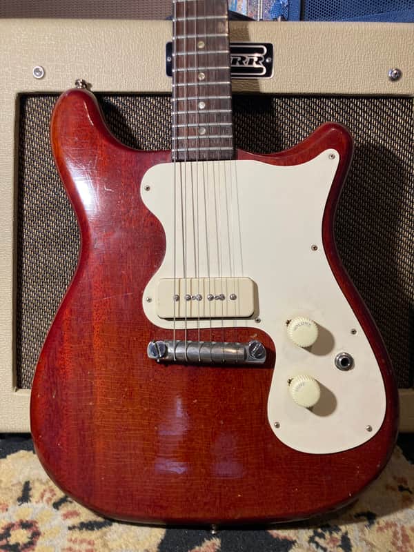 Epiphone Olympic Vintage Mahogany Under 6 lbs! Lollar P90–Les Paul Junior Jr Killer! 1965 - Cherry image 1
