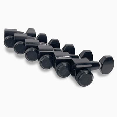 NEW True Lok Mid-Size Locking Tuners - 6-in-line, Single Pin TK-7107-003 BLACK image 2