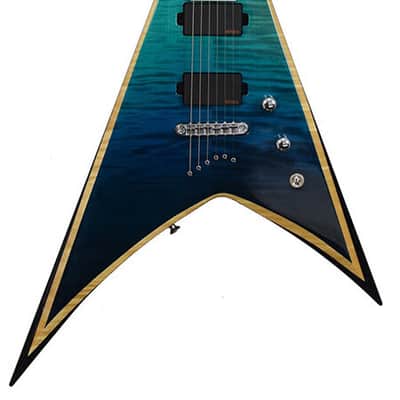 ESP USA V-II NT FM EMG Aqua Marine Fade image 1