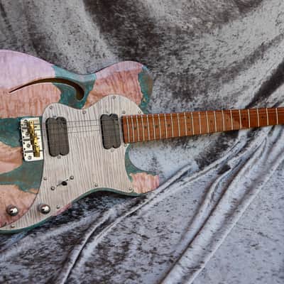 Build to order GB Liuteria Traditional Tele Semi Hollow fuchsia mapple and resin image 12