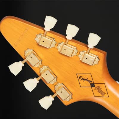 Epiphone 1958 Korina Flying V, White Pickguard with Case image 6