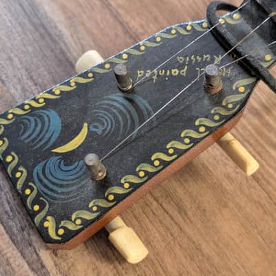 Unbranded Russian Balalaika 3 String Guitar Black Original Hand Painted Graphics image 7