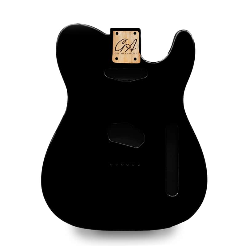 Telecaster Guitar Body - Black Gloss - 2 Piece American Alder image 1