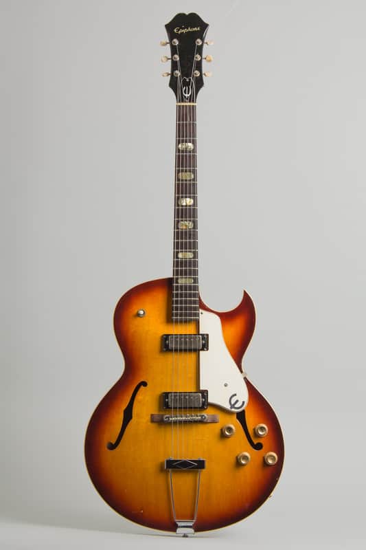 Epiphone E-452TD Sorrento Thinline Hollow Body Electric Guitar (1966), ser. #383789, Reunion Blues gig bag case. image 1