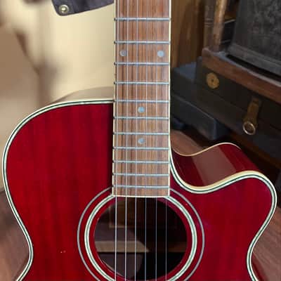2008 Jay Turser JTAC-43 transparent red acoustic image 4