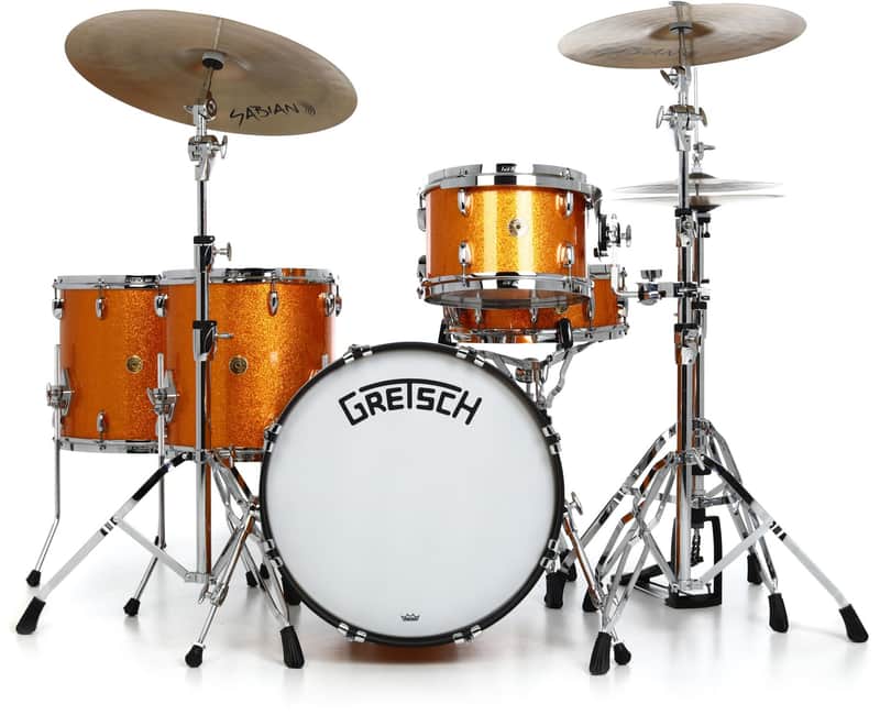 Gretsch Drums Broadkaster 5-piece Shell Pack with Snare Drum - Gold Sparkle Nitron image 1
