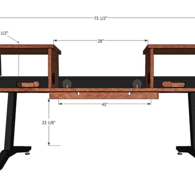 Sound Construction Supply SCS Keyboard 61 Studio Desk Black/Walnut image 6