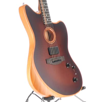 Fender Certified Pre-Owned American Acoustasonic Jazzmaster All-Mahogany, Ebony Fingerboard, Bourbon Burst (I5) (3019A) image 3